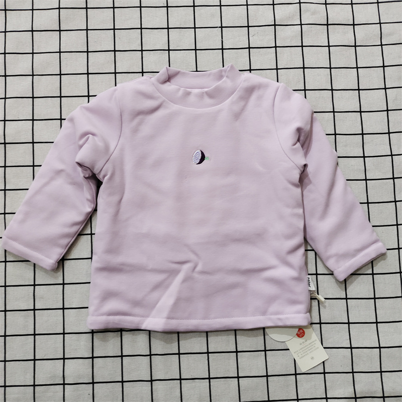 米乐熊2023年秋冬新款儿童加棉半高领打底衫1-4岁上衣MW4881SC3