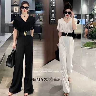 高腰阔腿连体裤时尚高腰裤