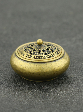 小香插仿古纯铜香炉茶道铜香座