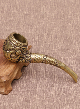 仿古纯铜佛缘烟斗烟器工艺品摆件