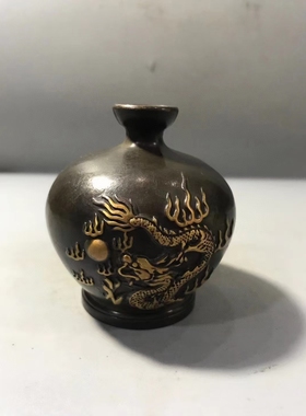 纯铜鎏金火龙瓶子厨房摆件避火