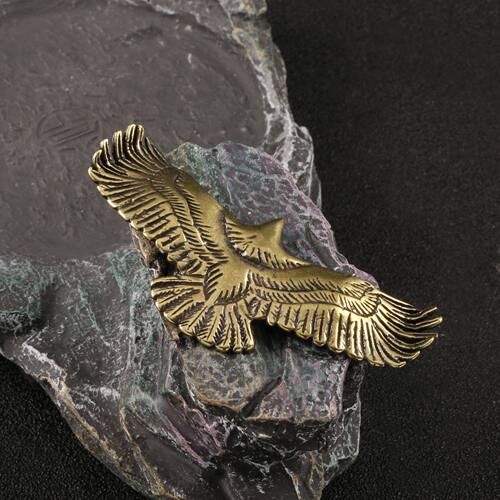 手工GOROS高桥吾郎黄铜展翅雄鹰项坠配饰 复古黄铜老鹰钥匙链挂件
