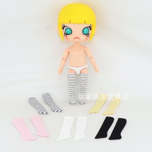 泡泡玛特molly衣服茉莉小熊面包娃衣搪胶8分可动人偶配饰多款长袜