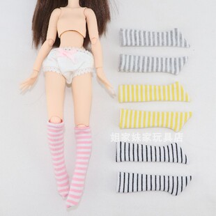 blythe小布 momoko ob22 ob24 azone 娃娃袜子多色条纹中筒长筒袜