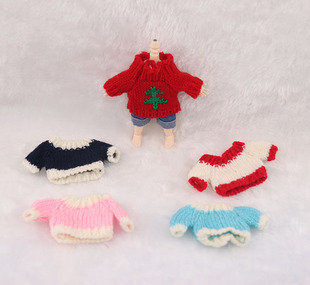 满58包邮ob11娃衣 毛衣新年圣诞款8分bjd衣服美结猪 妹头迷你沙龙