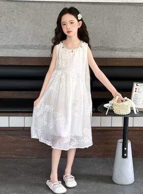 2026新款女童夏款连衣裙儿童裙子大童波西米亚度假风无袖公主裙