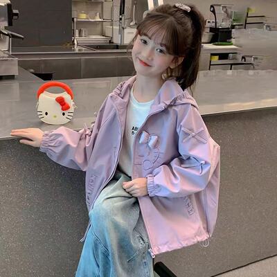 女童外套2026中大儿童春季洋气新款宝宝韩版休闲夹克上衣冲锋衣潮