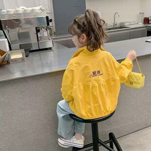 字母上衣 中大儿童女孩夹克蝙蝠袖 女童2026新款 洋气外套时髦春秋装