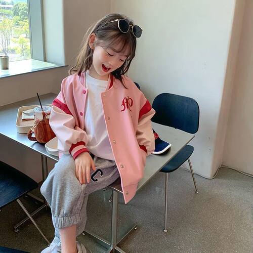 女童棒球服外套春秋2026新款儿童装洋气韩版时髦秋装开衫夹克上衣