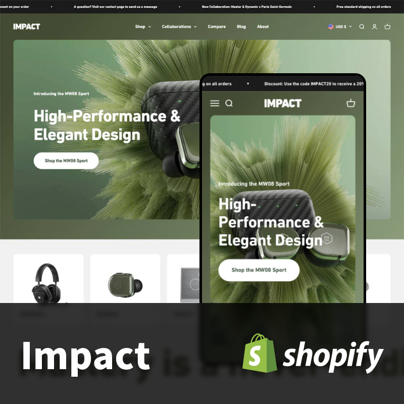 shopify建站主题impact官方市场模板主题11月新版本Version 4.3.4