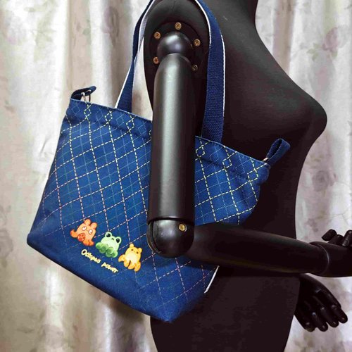 大家的养分原创双面双层单肩斜挎帆布包