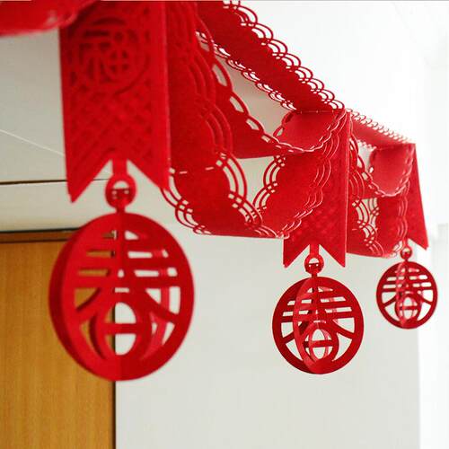 氛围场景布置幼儿园新年拉旗