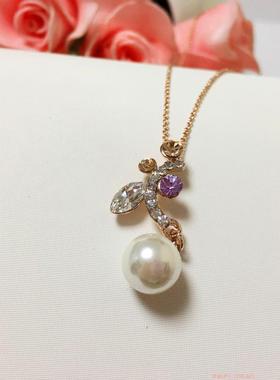 饰品玫瑰项链彩色珍珠