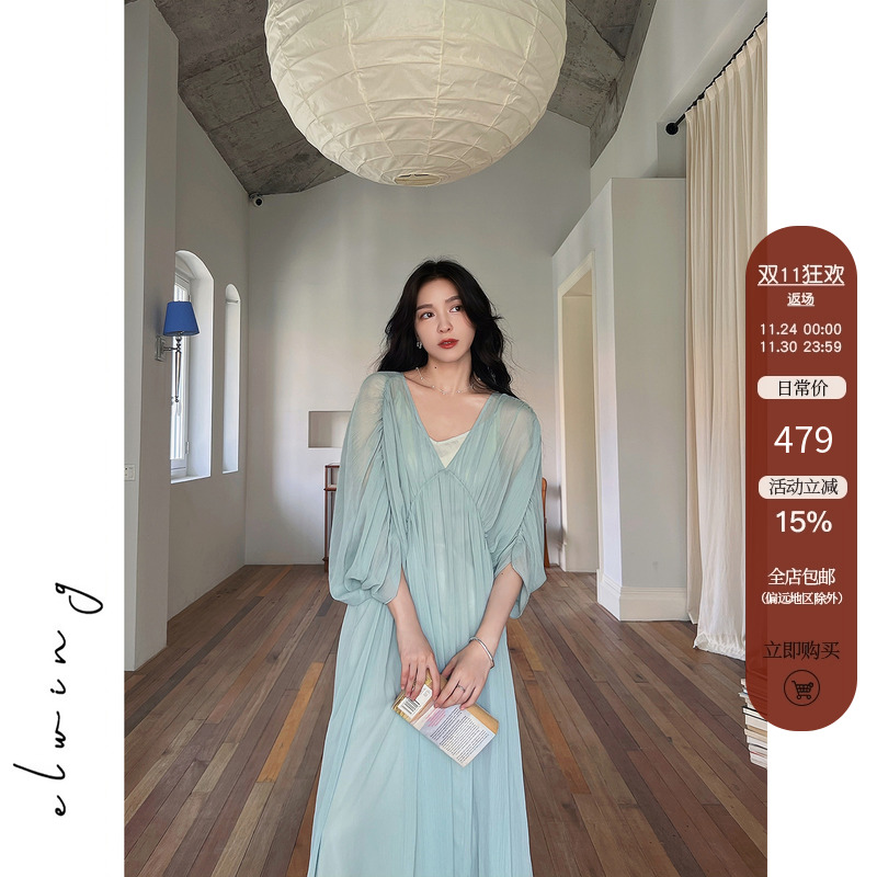 度假女神裙轻薄飘逸连衣裙女夏