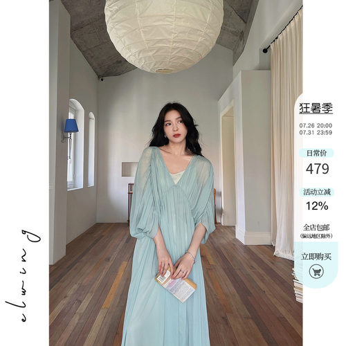 度假女神裙轻薄飘逸连衣裙女夏