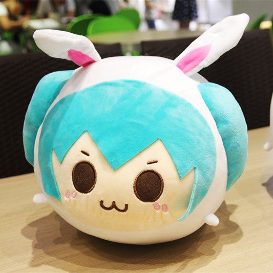 雪初音抱枕初音未来动漫周边二次元毛绒公仔可爱卡通兔子靠垫枕头