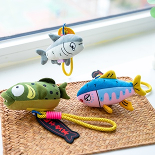 可爱创意鱼形毛绒钥匙扣绝不空军鱼卡通挂件包包玩偶公仔解压挂饰