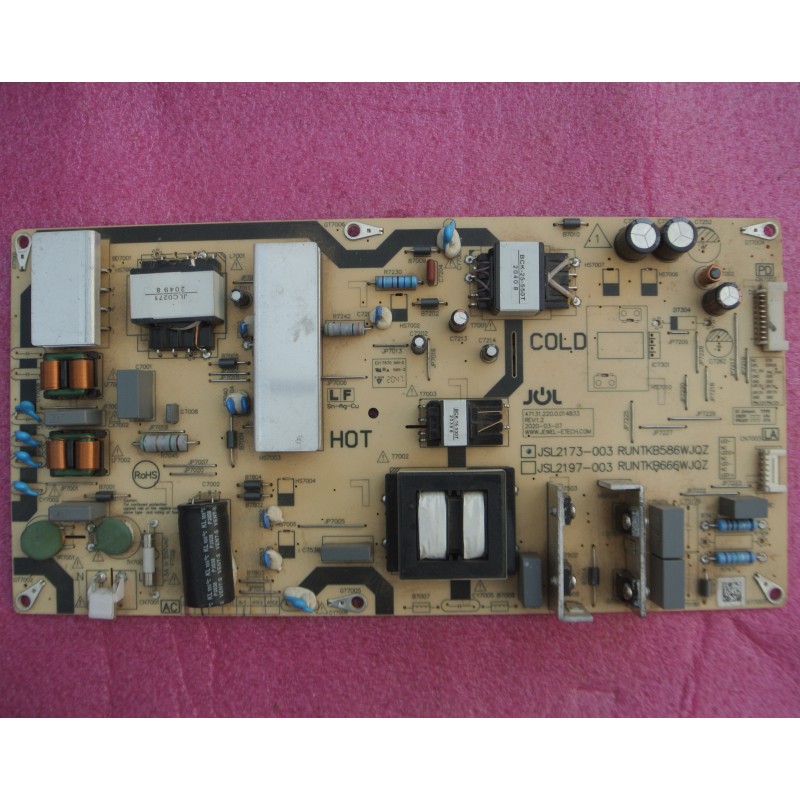 夏普4T-C60CFZA电源板JSL2197-003 RUNTKB666WJQZ RUNTKB586WJQZ
