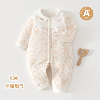 40g婴儿连体衣春秋冬夹棉保暖衣