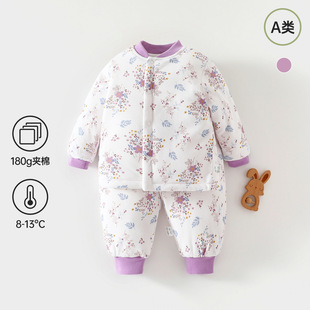 180克男女童冬装套装2025新款棉服婴儿宝宝衣服儿童睡衣秋衣秋裤