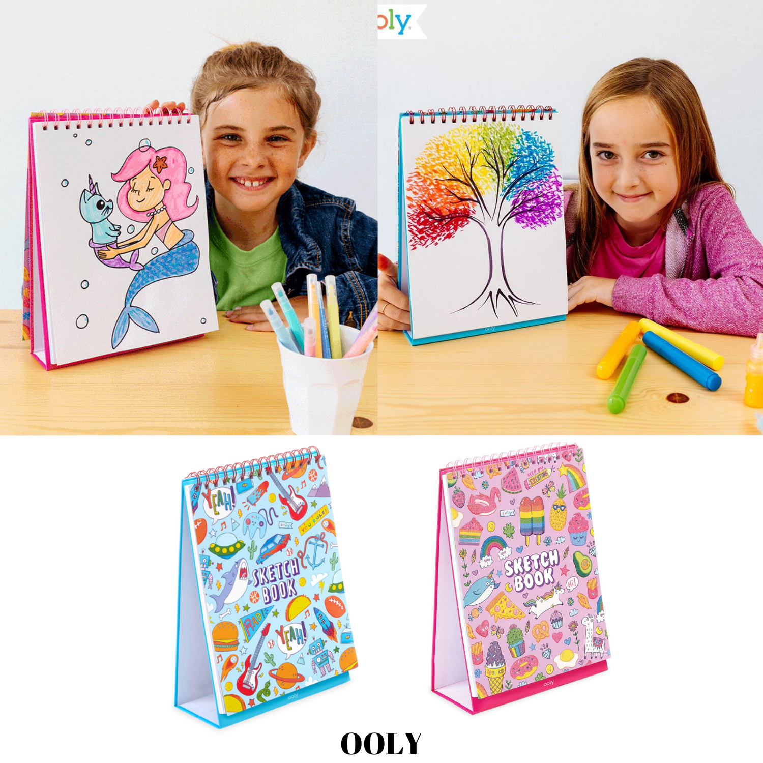 美国ooly 手绘设计绘画本a4空白涂鸦画画彩铅画册素描本素写本