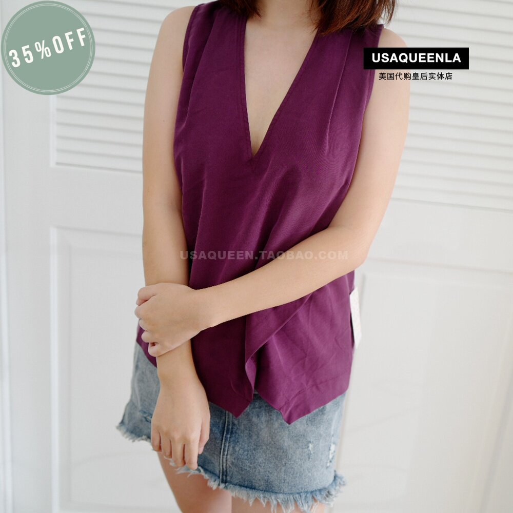 [Shanghai]U.S. Genuine Free people Irregular design sexy temperament Feminine V-neck vestin the Women's clothing/Boutique , T-shirt  category - from Buy2taobao.com to provide professional Taobao agent buy service