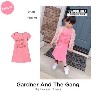 【上海】瑞典Gardner and the gang春夏新品女童粉色字母连衣裙