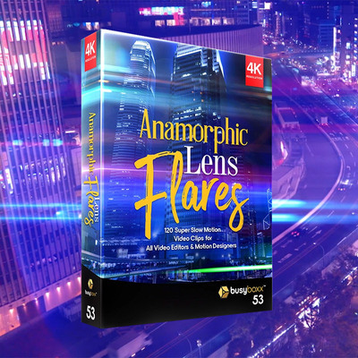 4K视频素材120个镜头光晕炫光叠加光效素材Anamorphic Lens Fl