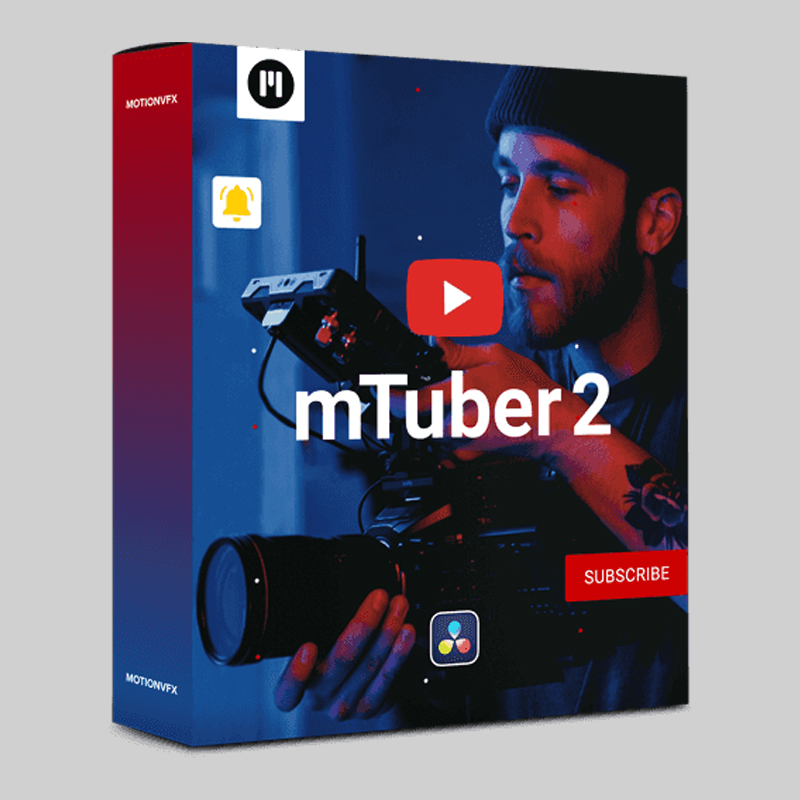 MotionVFX mTuber 2 汉化版 达芬奇插件背景图标动画视频工具箱