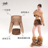 龙牙童推荐 套装 短裙长袖 百搭秋冬加 短款 加州信号 韩版 针织秋季