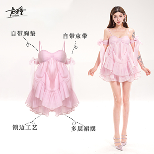 休闲连衣裙公主性感少女一字肩露 显瘦法式 龙牙童推荐 朝花夕拾
