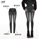 龙牙童推荐【高光丰胯铅笔裤】新款复古水洗磨白牛仔裤女士高腰修