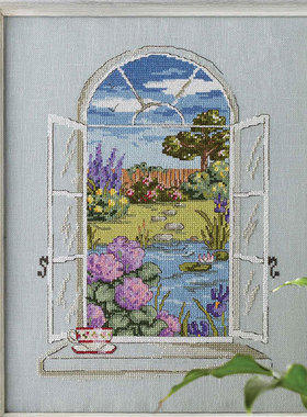 小小鱼DMC绣线十字绣套件 COL235-3宁静的窗外白色绣布精准印花