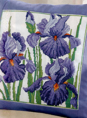 小小鱼DMC线十字绣套件 World199-3紫色鸢尾花植物花卉刺绣