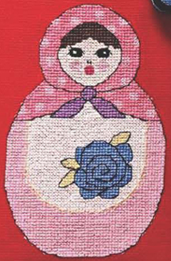 手工刺绣小小鱼DMC十字绣线 Cross230-4 娃娃红色绣布套件