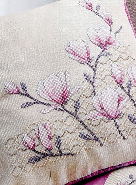 白色绣布 小小鱼ANC十字绣线 Col194-5静放的木兰 精准印花套件