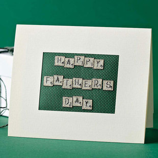 小小鱼DMC绣线十字绣套件 4父亲节快乐DIY字母绿色绣布 COL236