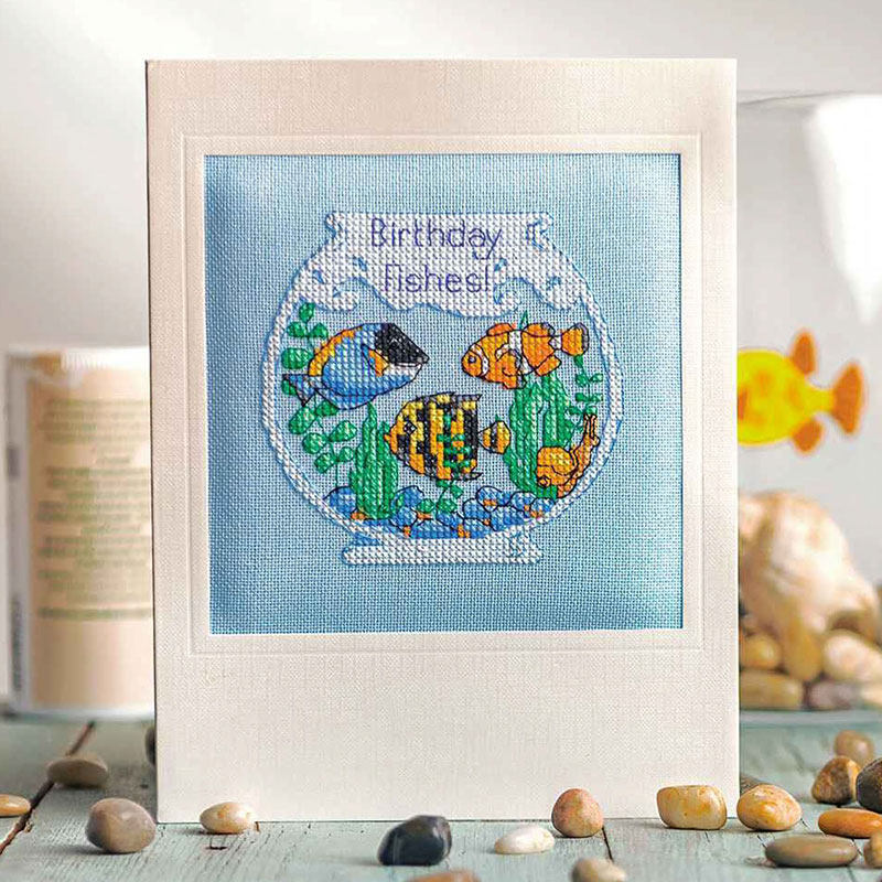 小小鱼DMC绣线十字绣套件 COL263-2热带鱼缸浅蓝绣布DIY手工