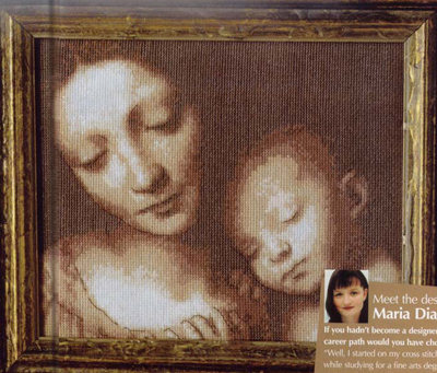 精准印花套件人物系列小小鱼DMC十字绣线 Col162-6亲密母子