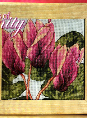 小小鱼DMC绣线十字绣套件Col139-1紫色花浅蓝色绣布手工刺绣