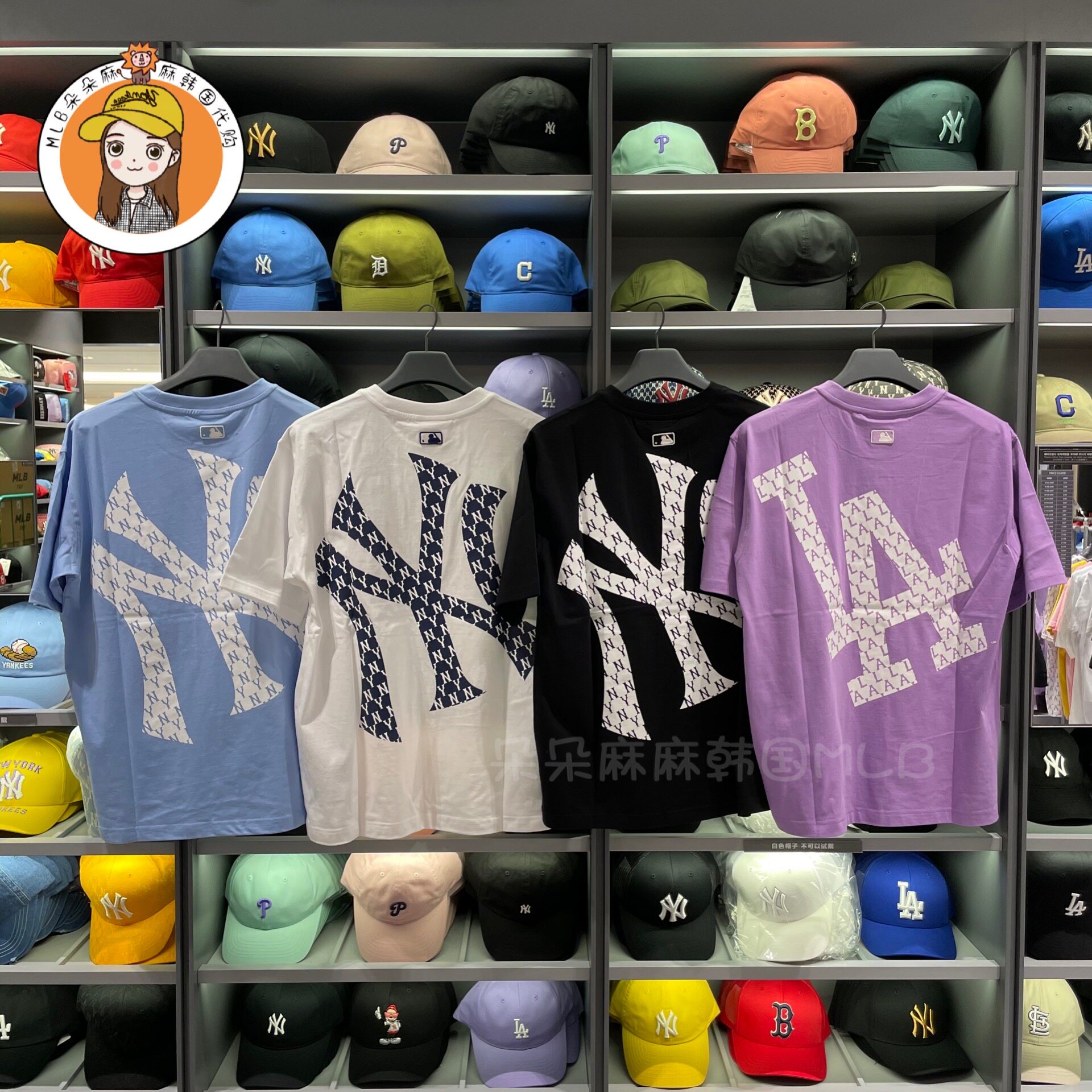 韩国mlb正品21新款背后印花大标短袖满标老花短袖t恤31tsm2131