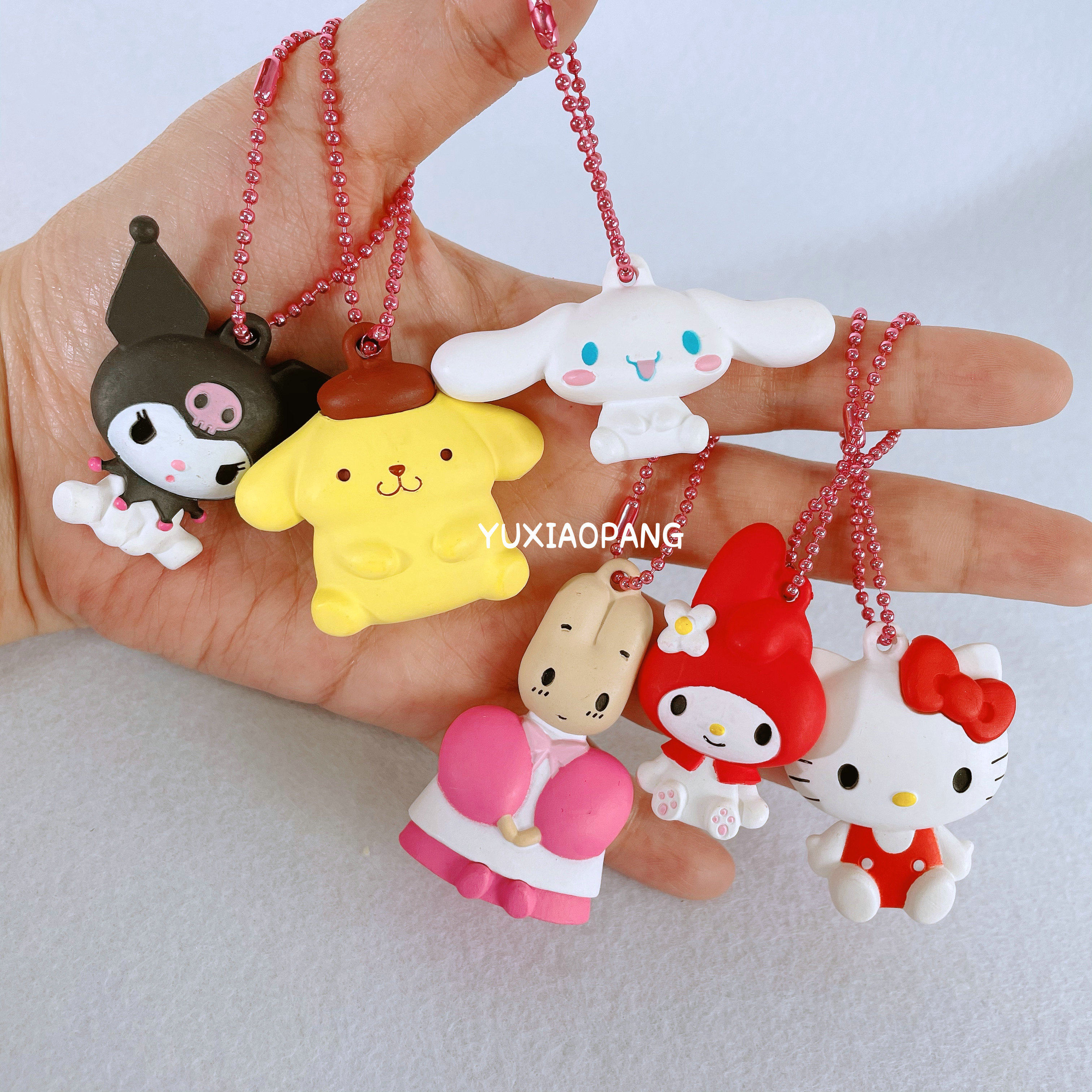 三丽鸥立体挂件 日本 takara tomy正版扭蛋卡通人物扁形珠链挂件