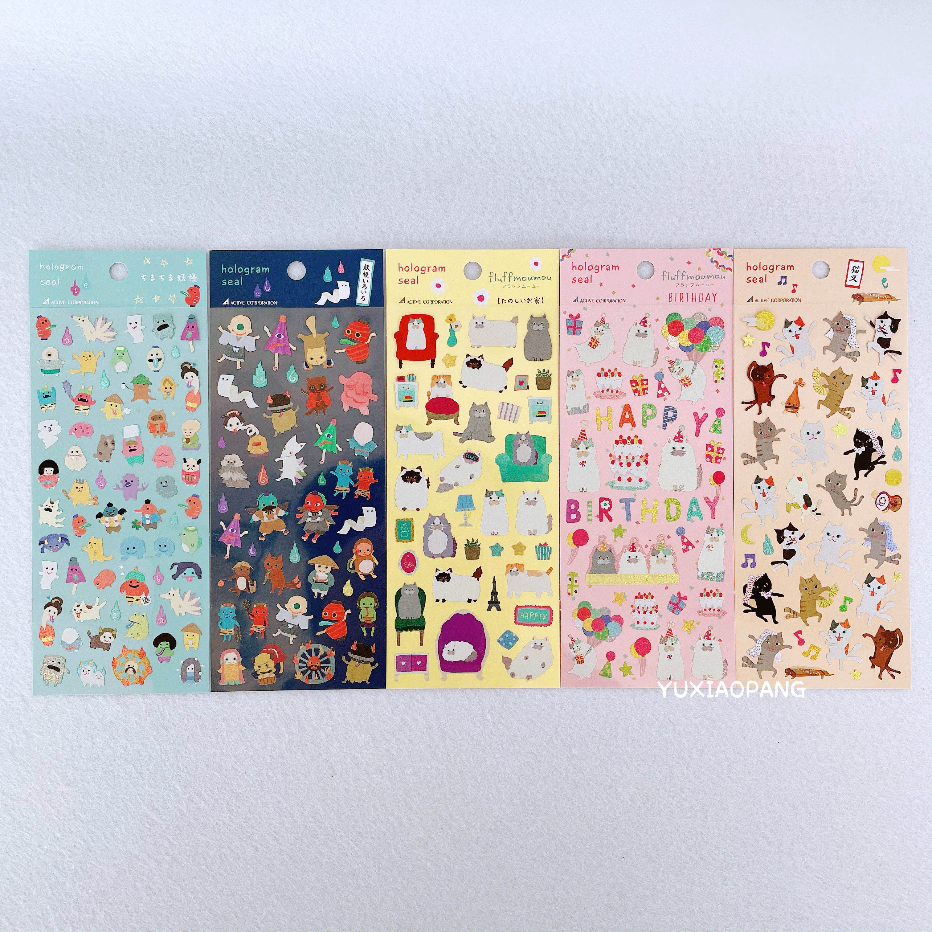 猫咪妖怪限定 日本 active corporation限量款镭射贴纸手账素材