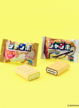 森永限定日本Sakamoto饼干夹心冰淇淋造型橡皮擦创意真实食物香味