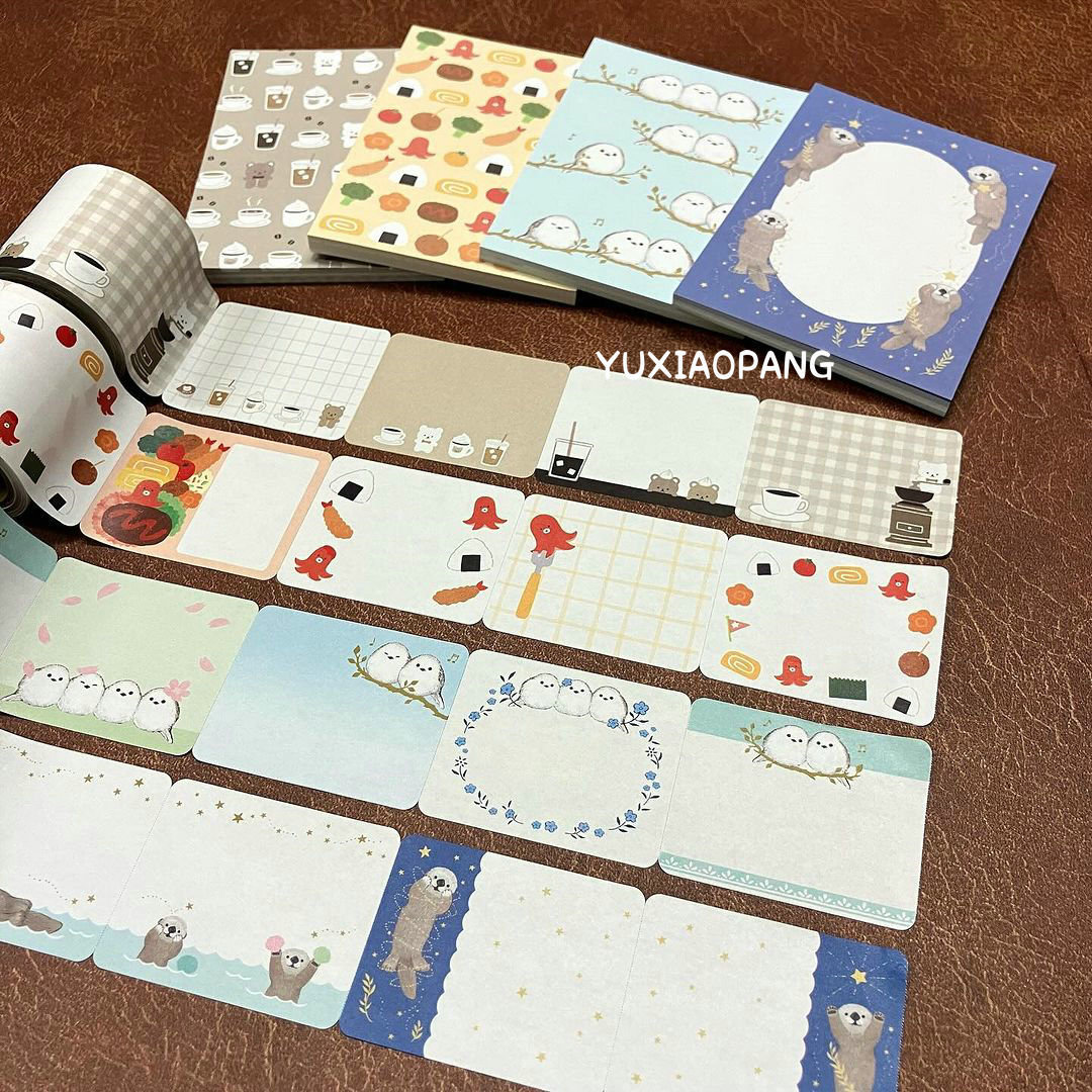 咖啡便当肥啾水獭胶带式卷装付笺