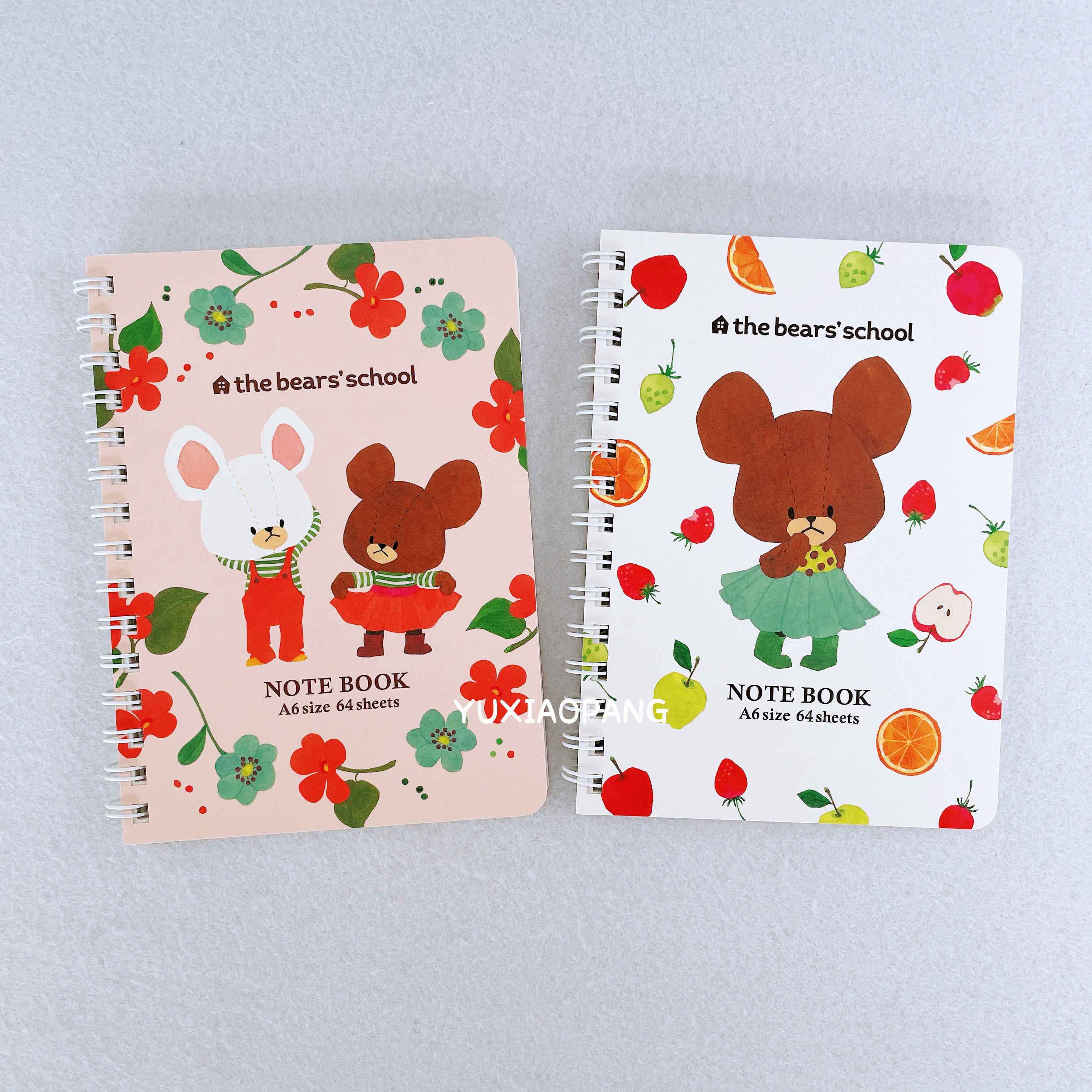 上学熊限定 日本制 square限量款a6线圈本笔记本横线格内页64张