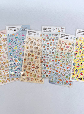 动物女孩限定 日本 mind wave限量款透明PET贴纸手账素材拼贴