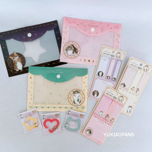 mofusand限定 日本 A5摁扣文件袋便利贴亚克力钥匙扣环形卡扣