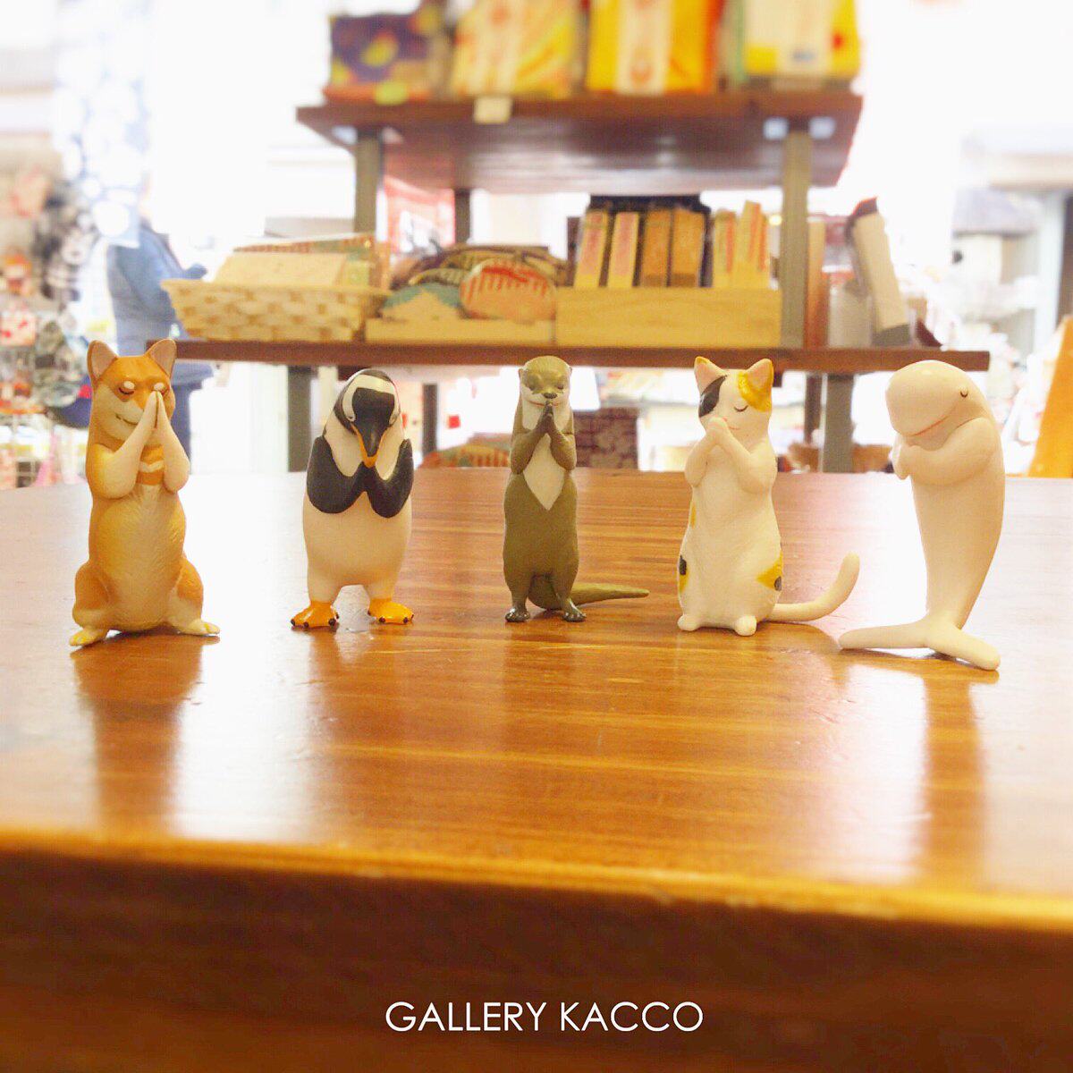 合掌祈福的动物 日本 YELL正版扭蛋摆件柴犬猫咪海豚水獭企鹅