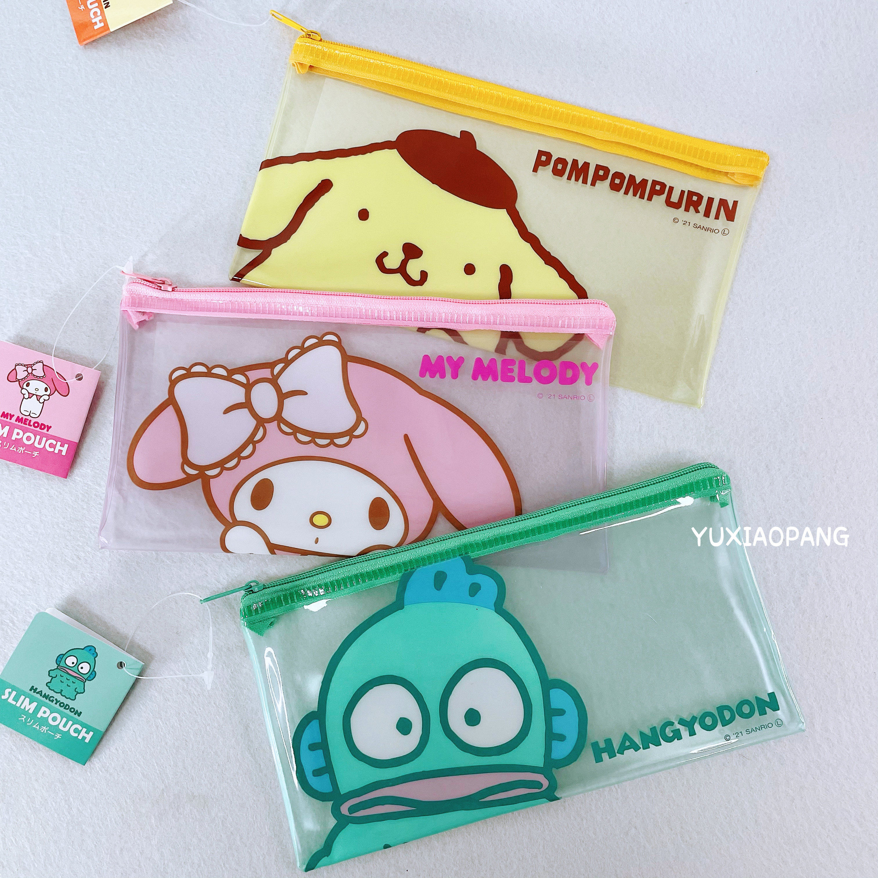 三丽鸥人物限定 日本 限量款PVC半透明拉链扁形笔袋收纳袋文具袋